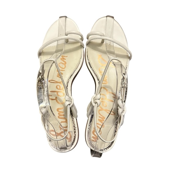 Sam Edelman Isle leather python side-buckle ankle strap sandals Size 9 - Picture 8 of 14